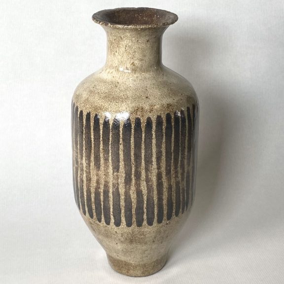 vase Wamba céramique artisanale grès émail crème pyrité pièce unique