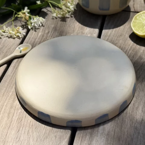 Dessous de l'assiette Elia citron en céramique artisanale